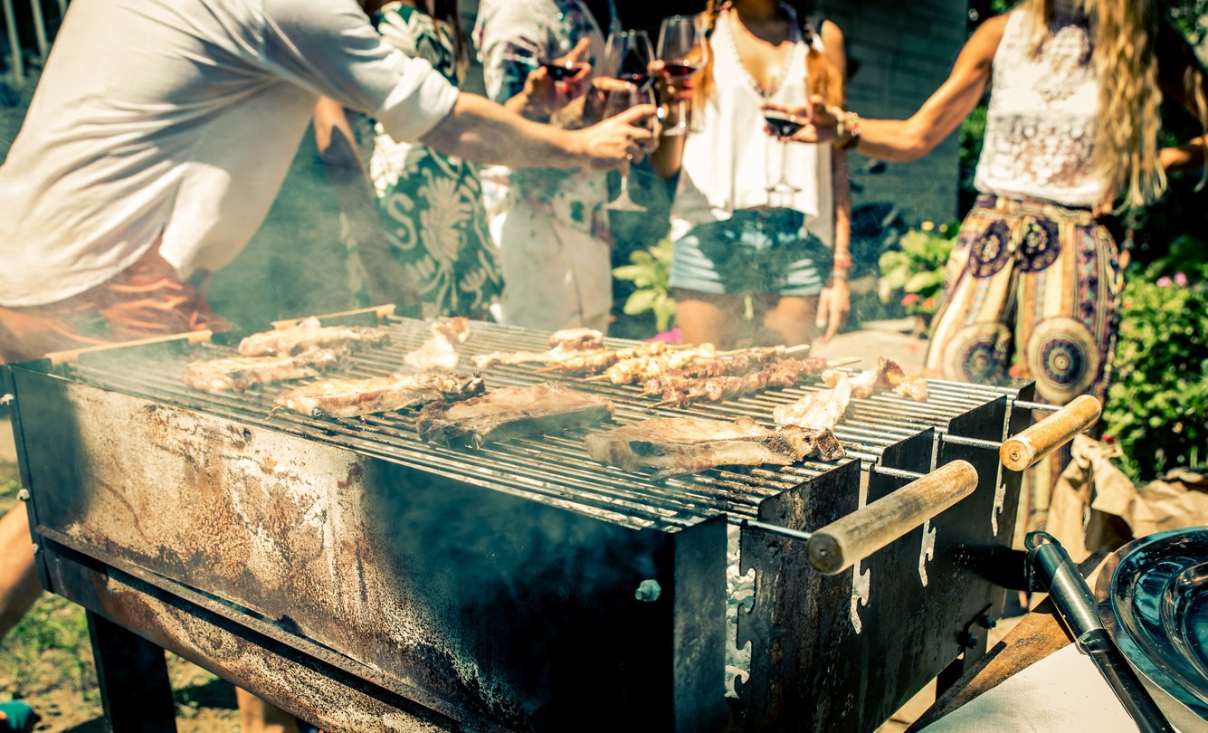 Friends Making Barbecue 